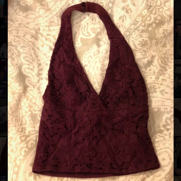 Topshop Tops - Lace Halter Crop Top